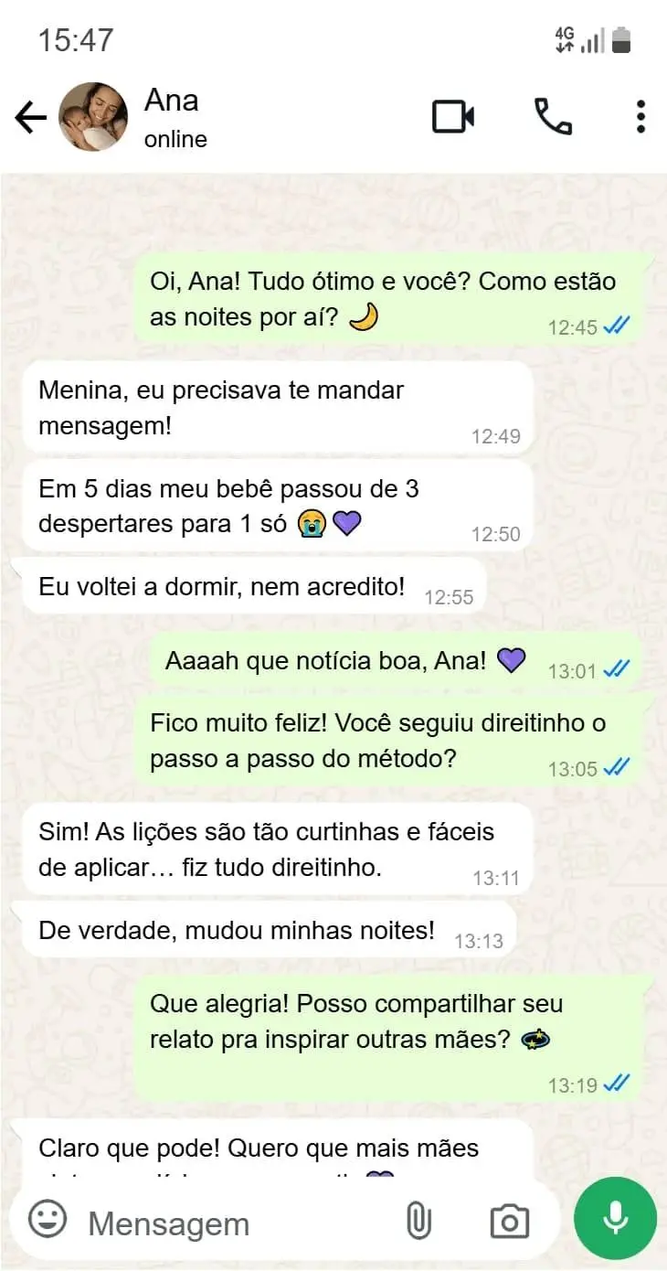 Depoimento da Ana, melhora do sono em poucos dias.